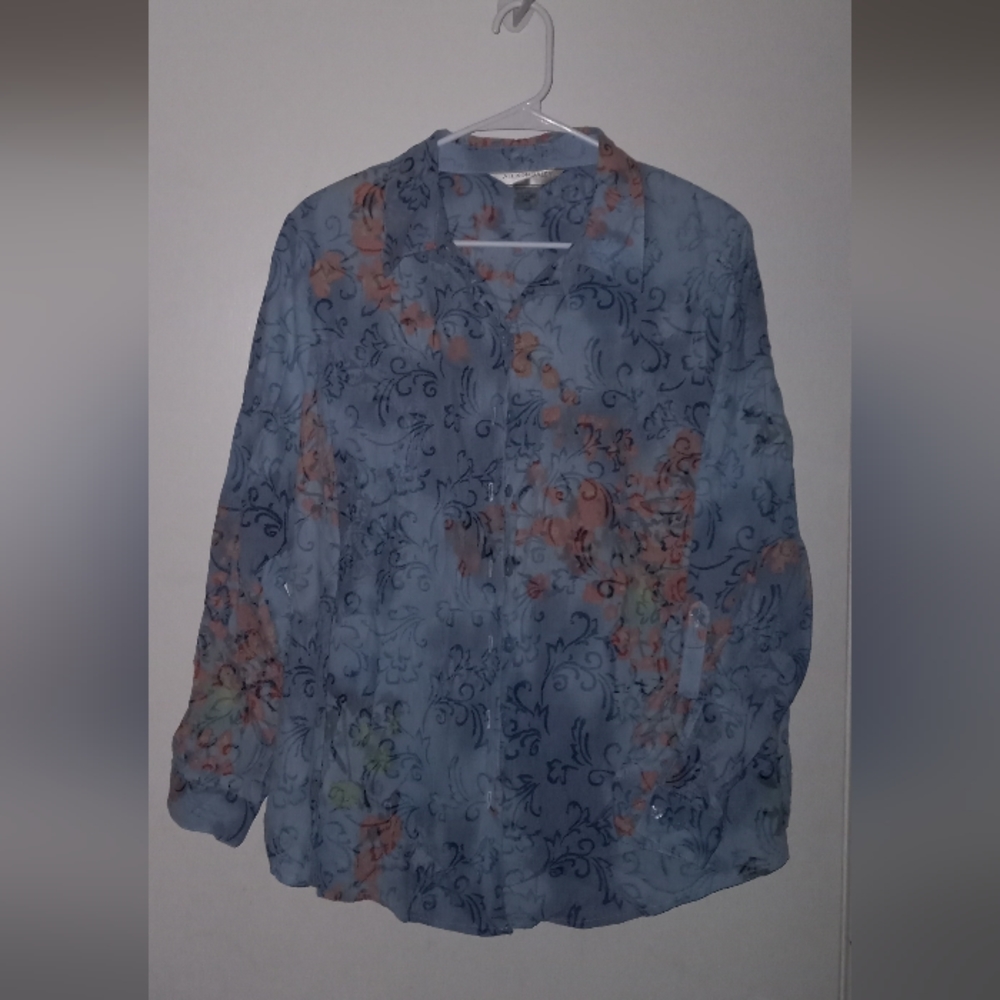 ALLISON DALEY II 18W Floral Print Blue- Peach-Yellow